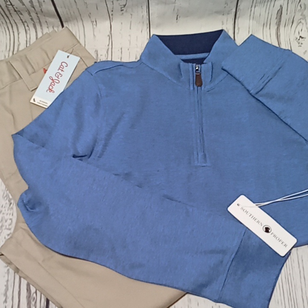 NWT Bundle Southern Proper Long Sleeve Youth L 12-14 Cat and Jack Khaki Pants 14